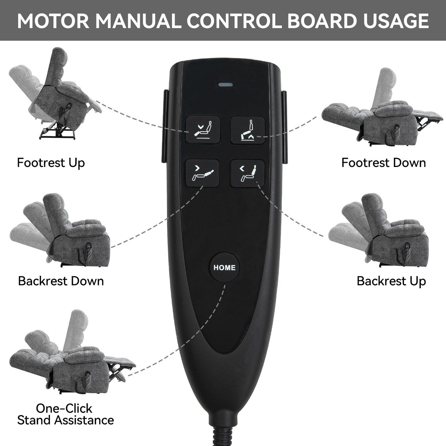 Oversized Dual Motor Power Lift Recliner with Massage, Lumbar Heat, Infinite Recline, and Tool-Free Assembly