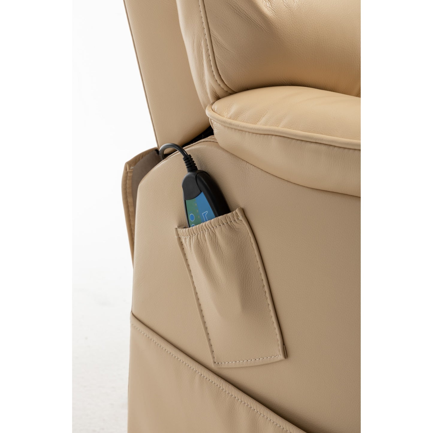 Oversized Electric Lift Recliner with OKIN Motor, Infinite Recline to 180°, Extra-Wide Seat, and Convenient Side Storage