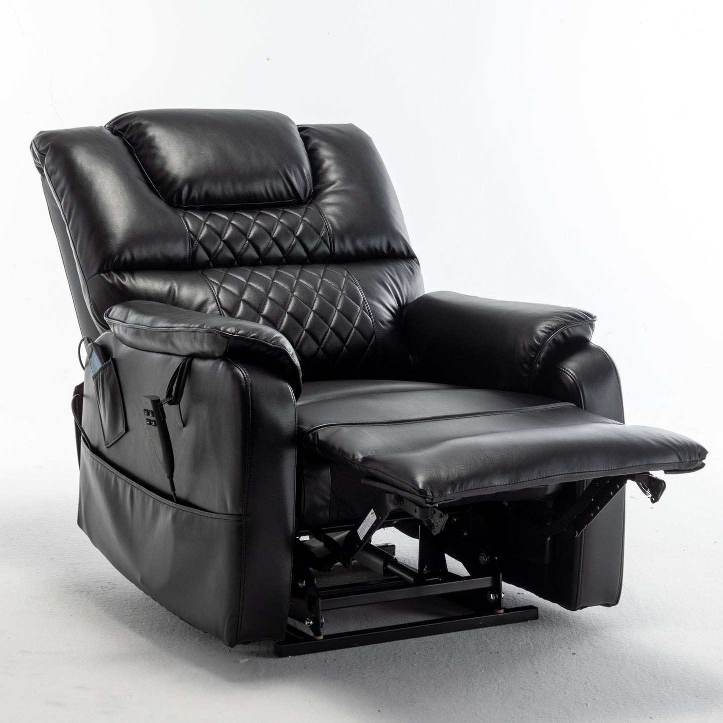 Oversized Electric Lift Recliner with OKIN Motor, Infinite Recline to 180°, Extra-Wide Seat, and Convenient Side Storage