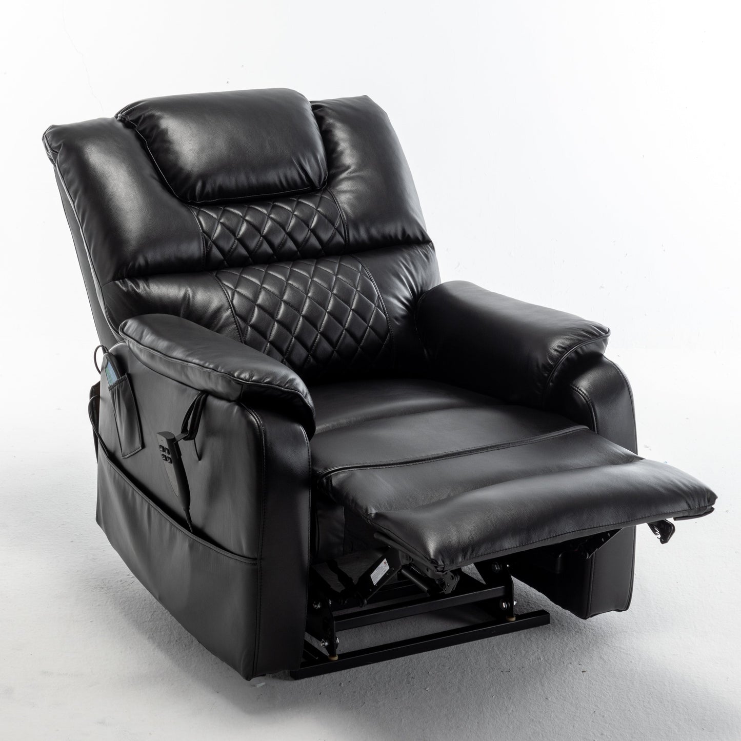 Oversized Electric Lift Recliner with OKIN Motor, Infinite Recline to 180°, Extra-Wide Seat, and Convenient Side Storage