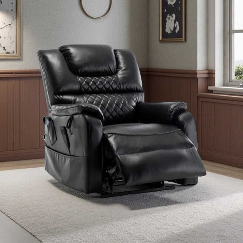 Oversized Electric Lift Recliner with OKIN Motor, Infinite Recline to 180°, Extra-Wide Seat, and Convenient Side Storage