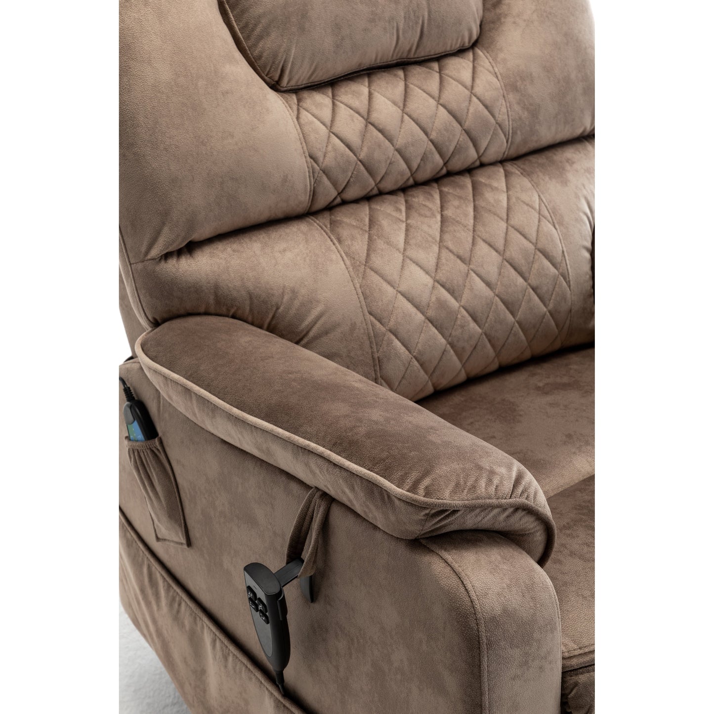 Oversized Electric Lift Recliner with OKIN Motor, Infinite Recline to 180°, Extra-Wide Seat, and Convenient Side Storage