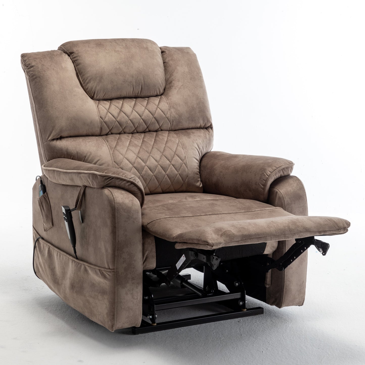 Oversized Electric Lift Recliner with OKIN Motor, Infinite Recline to 180°, Extra-Wide Seat, and Convenient Side Storage