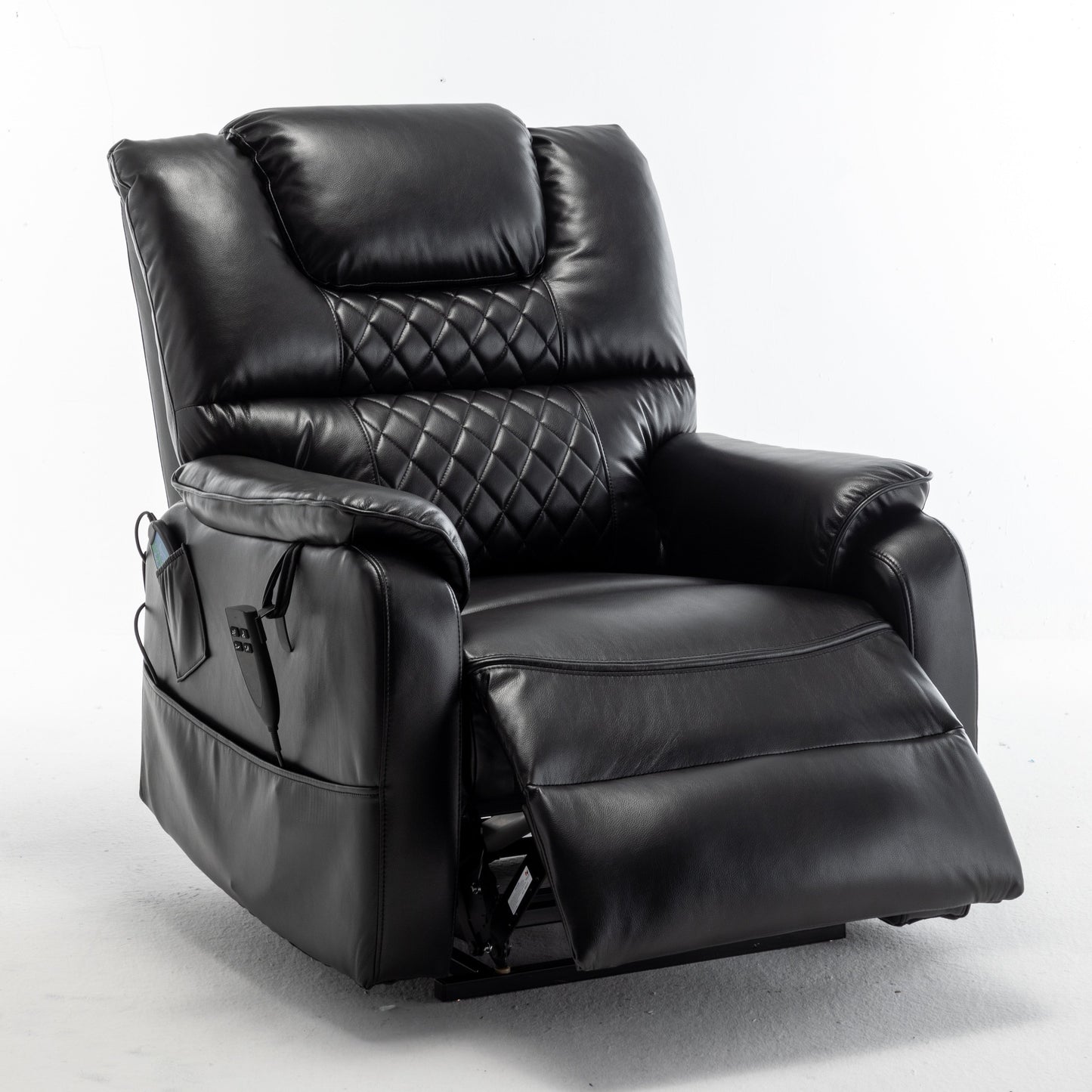 Oversized Electric Lift Recliner with OKIN Motor, Infinite Recline to 180°, Extra-Wide Seat, and Convenient Side Storage