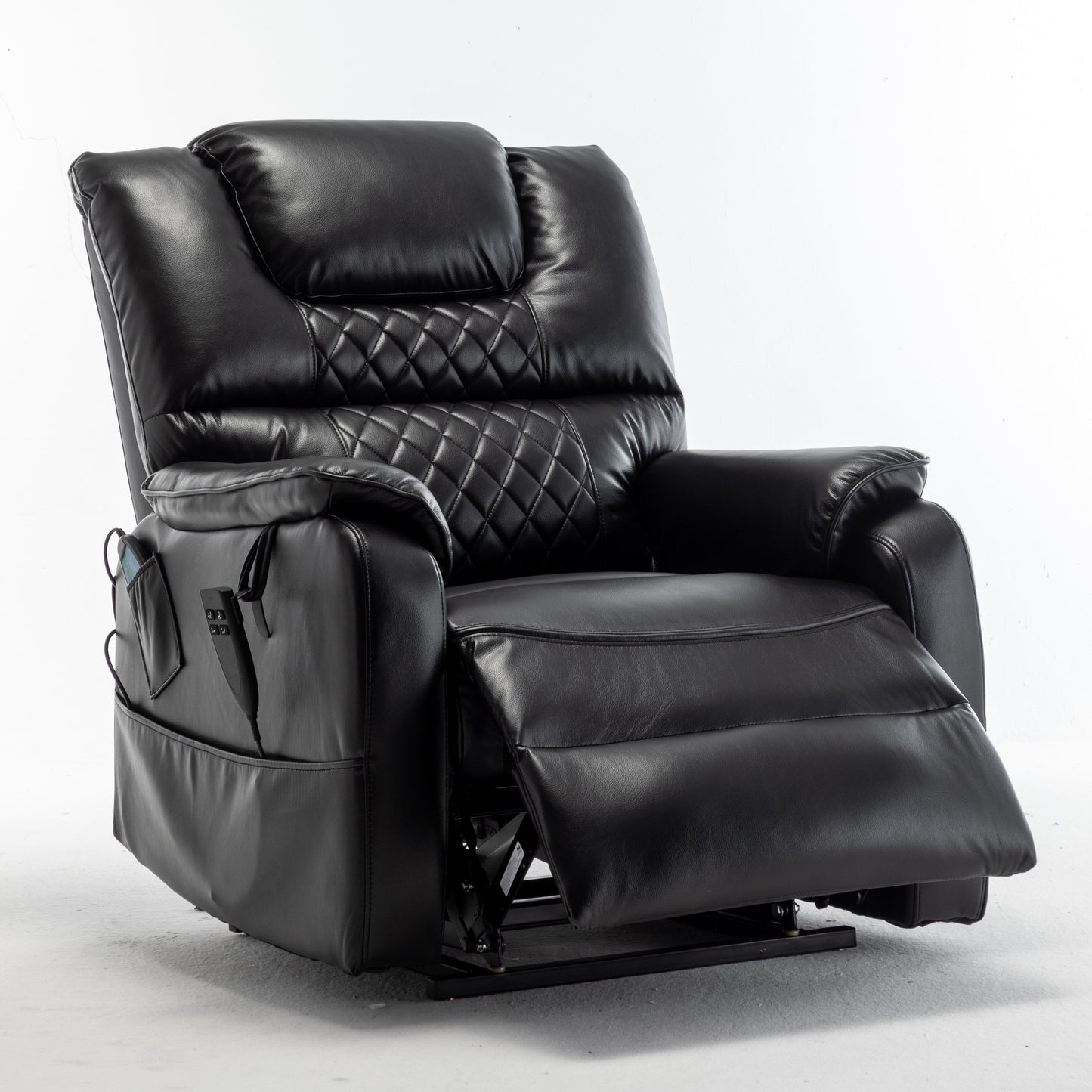 Oversized Electric Lift Recliner with OKIN Motor, Infinite Recline to 180°, Extra-Wide Seat, and Convenient Side Storage