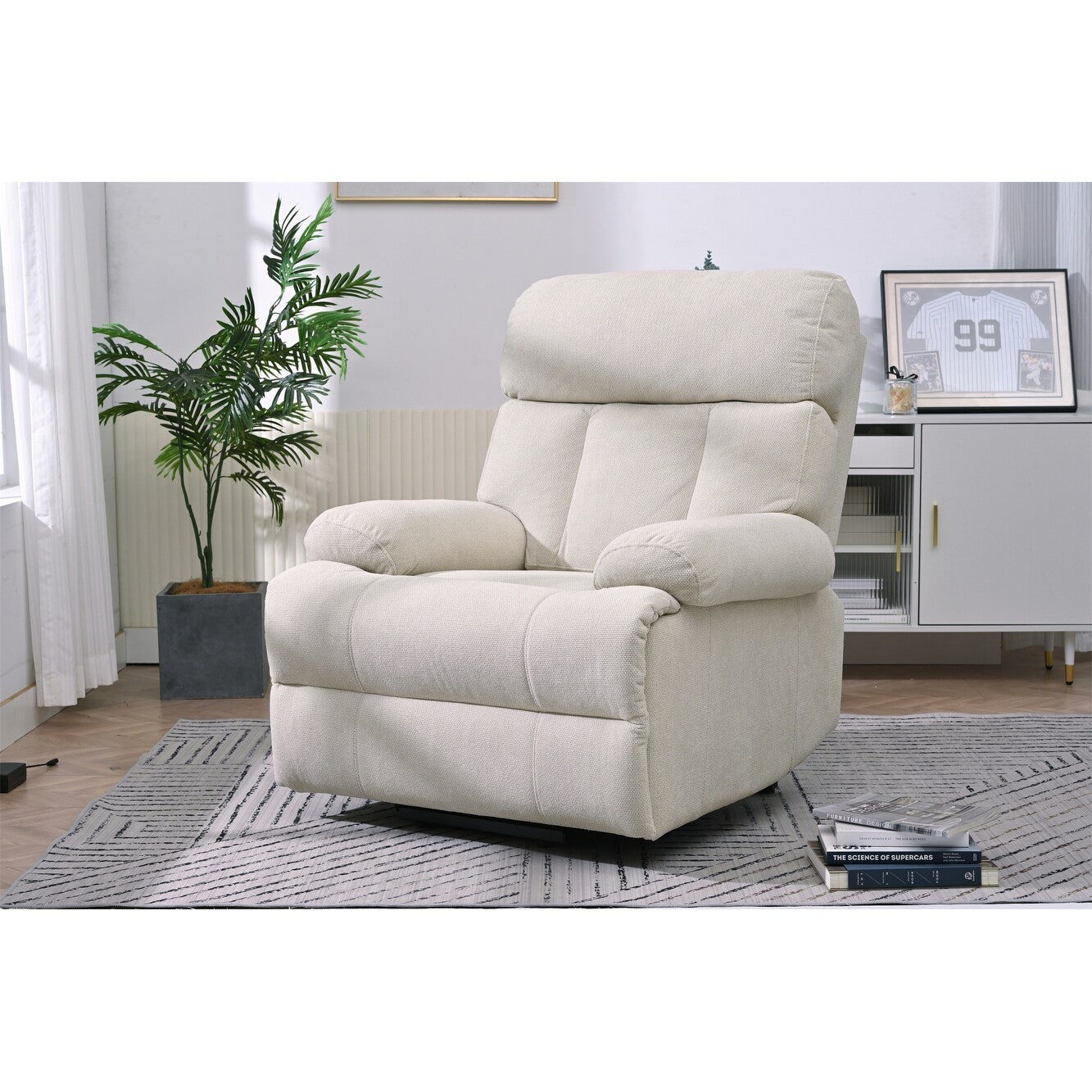 Oversized Power Lift Recliner Chair For Elderly,Reclining Sofa Chair With Remote Control,Side Pocket,Spacious Seat