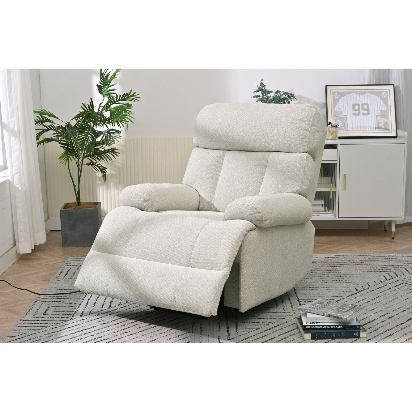 Oversized Power Lift Recliner Chair For Elderly,Reclining Sofa Chair With Remote Control,Side Pocket,Spacious Seat