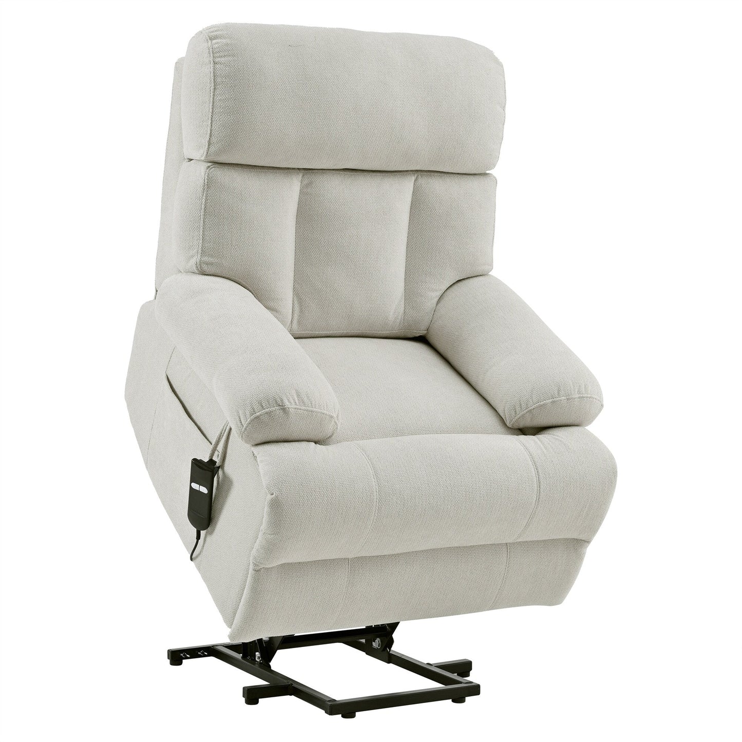 Oversized Power Lift Recliner Chair For Elderly,Reclining Sofa Chair With Remote Control,Side Pocket,Spacious Seat