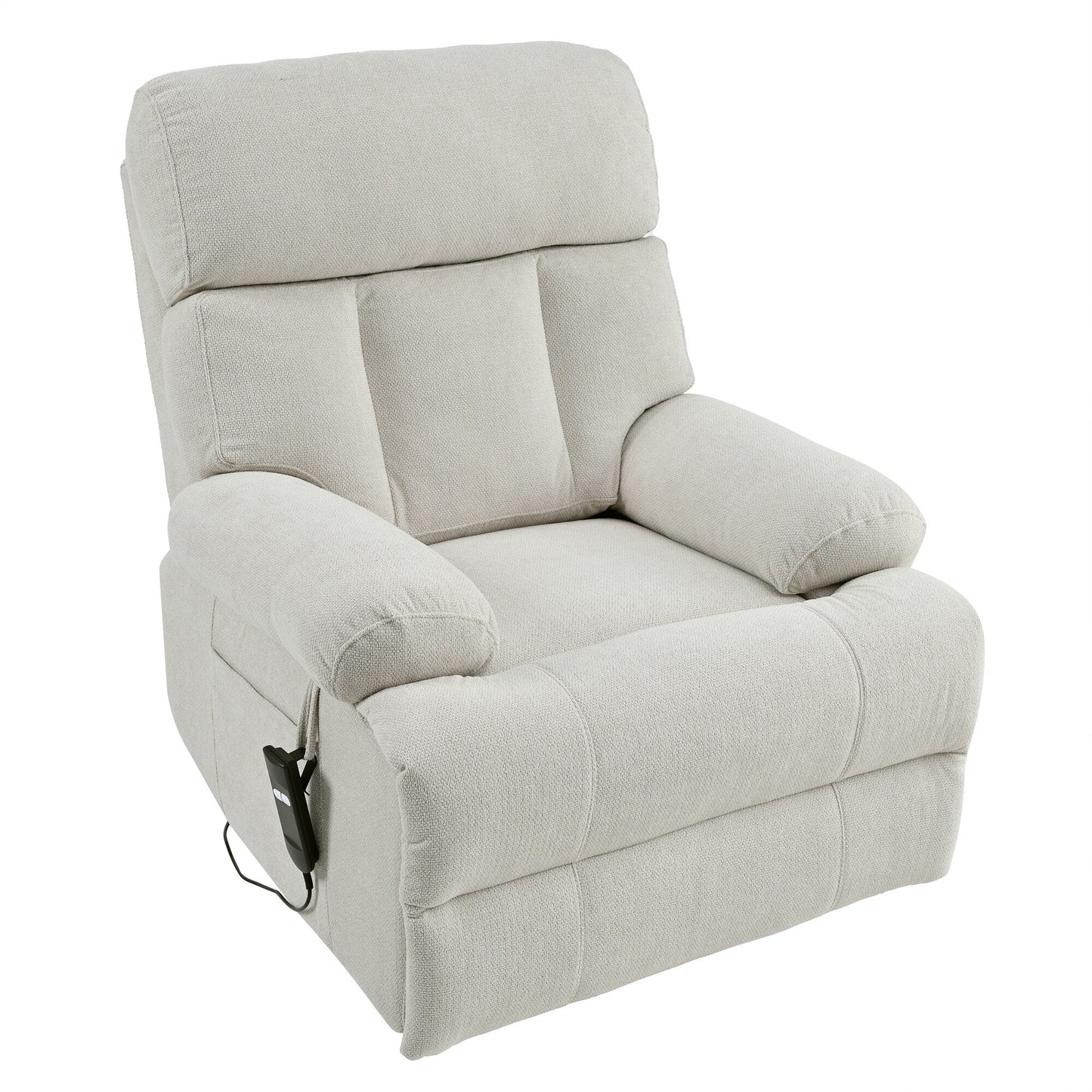 Oversized Power Lift Recliner Chair For Elderly,Reclining Sofa Chair With Remote Control,Side Pocket,Spacious Seat