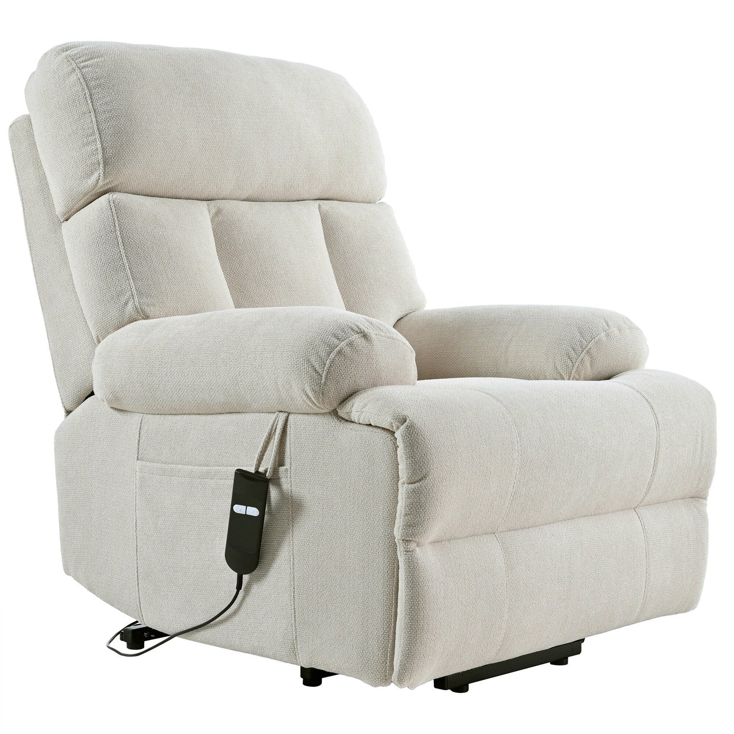 Oversized Power Lift Recliner Chair For Elderly,Reclining Sofa Chair With Remote Control,Side Pocket,Spacious Seat