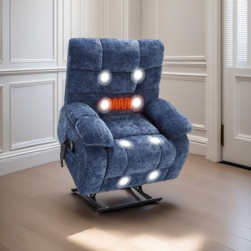 Oversized Power Lift Recliner with Dual Motors, Heat & Massage, Infinite Recline (350LBS Capacity), Remote Control