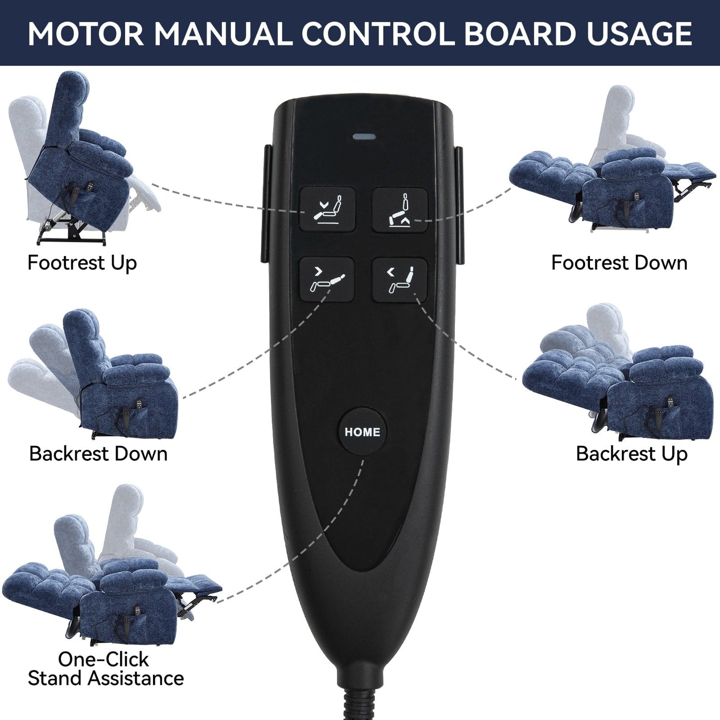 Oversized Power Lift Recliner with Dual Motors, Heat & Massage, Infinite Recline (350LBS Capacity), Remote Control