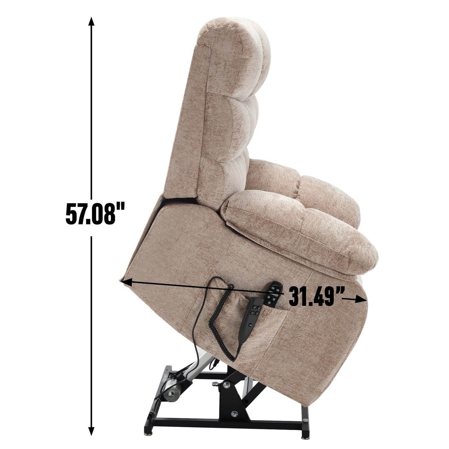 Oversized Power Lift Recliner with Dual Motors, Heat & Massage, Infinite Recline (350LBS Capacity), Remote Control