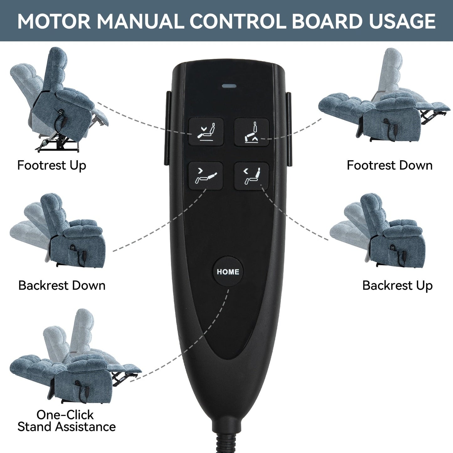 Oversized Power Lift Recliner with Dual Motors, Heat & Massage, Infinite Recline (350LBS Capacity), Remote Control