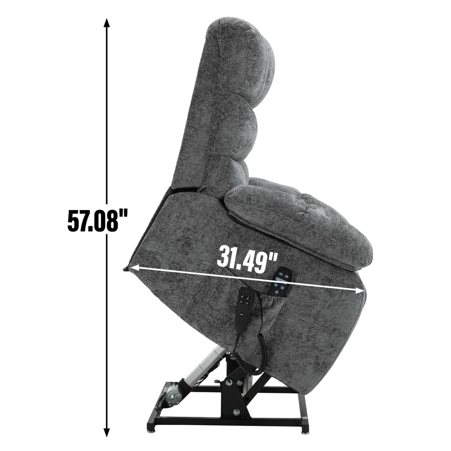 Oversized Power Lift Recliner with Dual Motors, Heat & Massage, Infinite Recline (350LBS Capacity), Remote Control