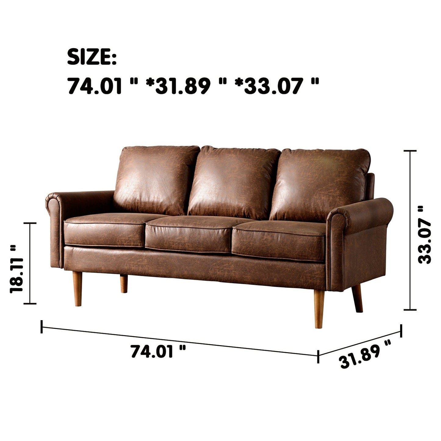 OVIOS Upholstered Mid-century Sofa