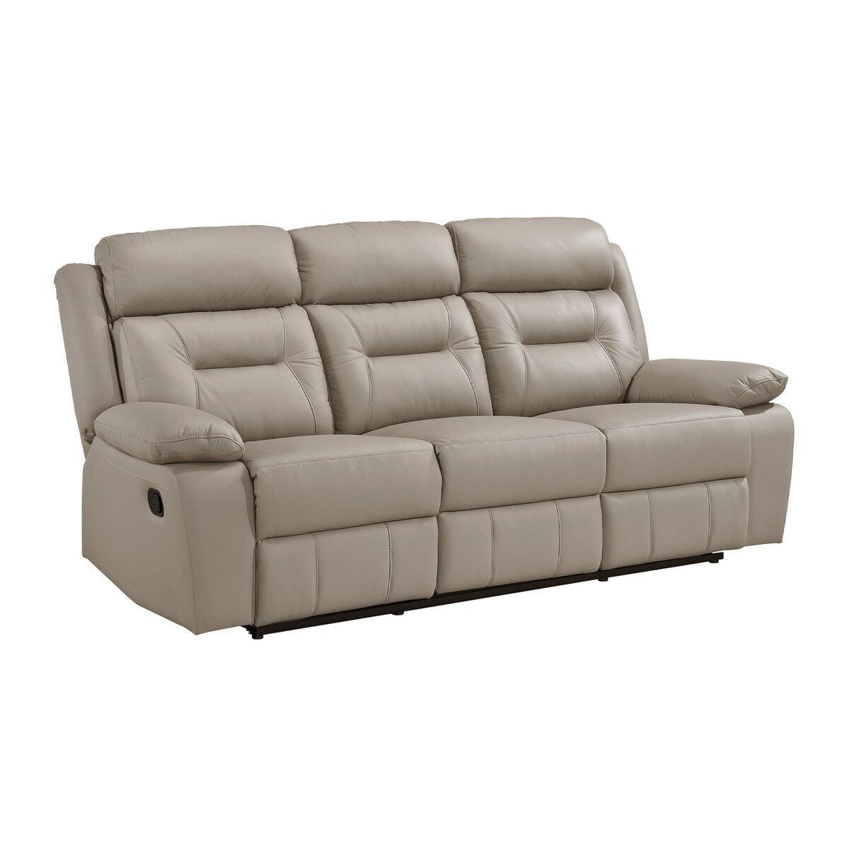 Papyrus Leather Match Manual Double Reclining Sofa