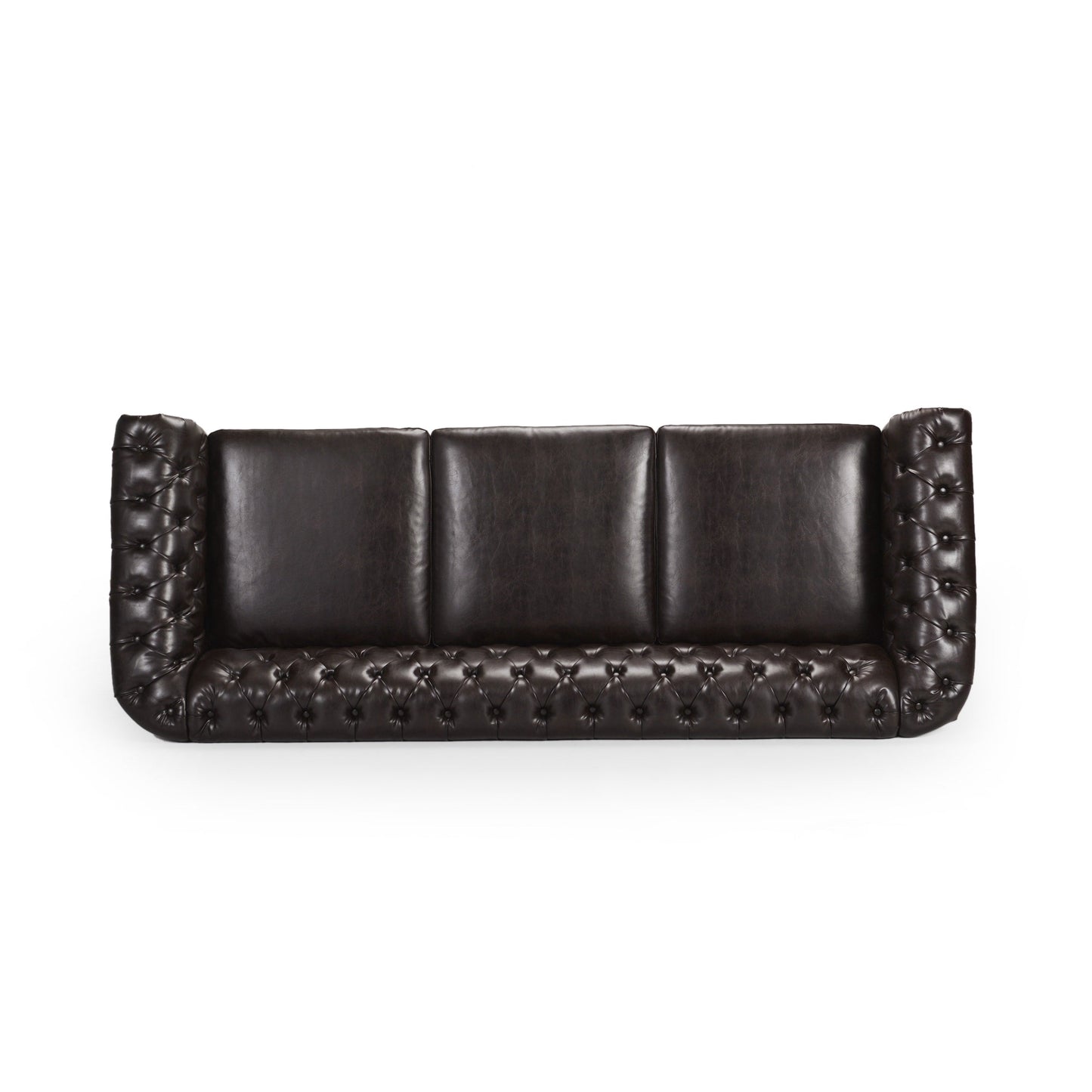 Parksley Tufted Chesterfield Faux Leather Sofa by Christopher Knight Home
