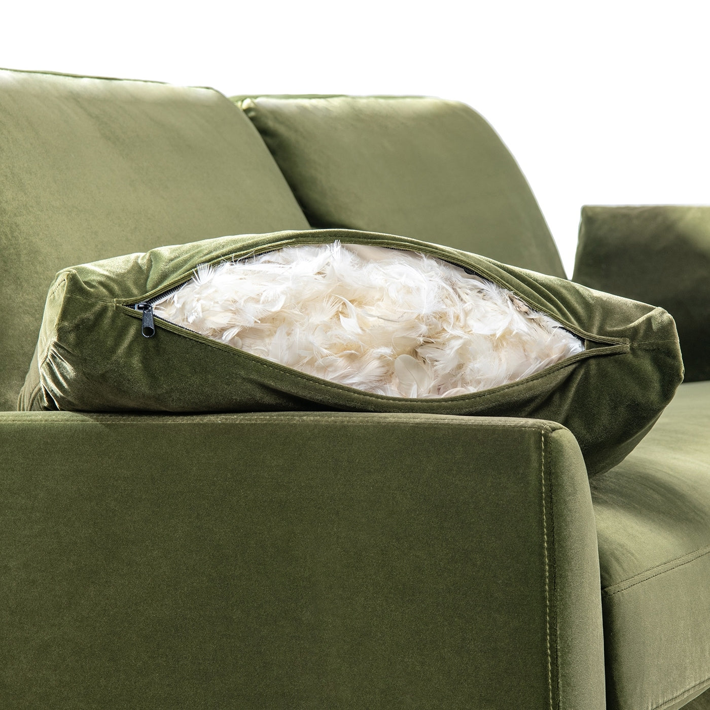 Pasadena 75.5 Velvet Modern Farmhouse Loose Pillow-Back Sofa