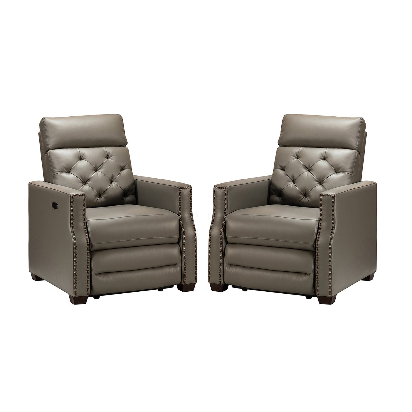 Alina 31.50Wide Genuine Leather Power Recliner with USB Port, Set of 2