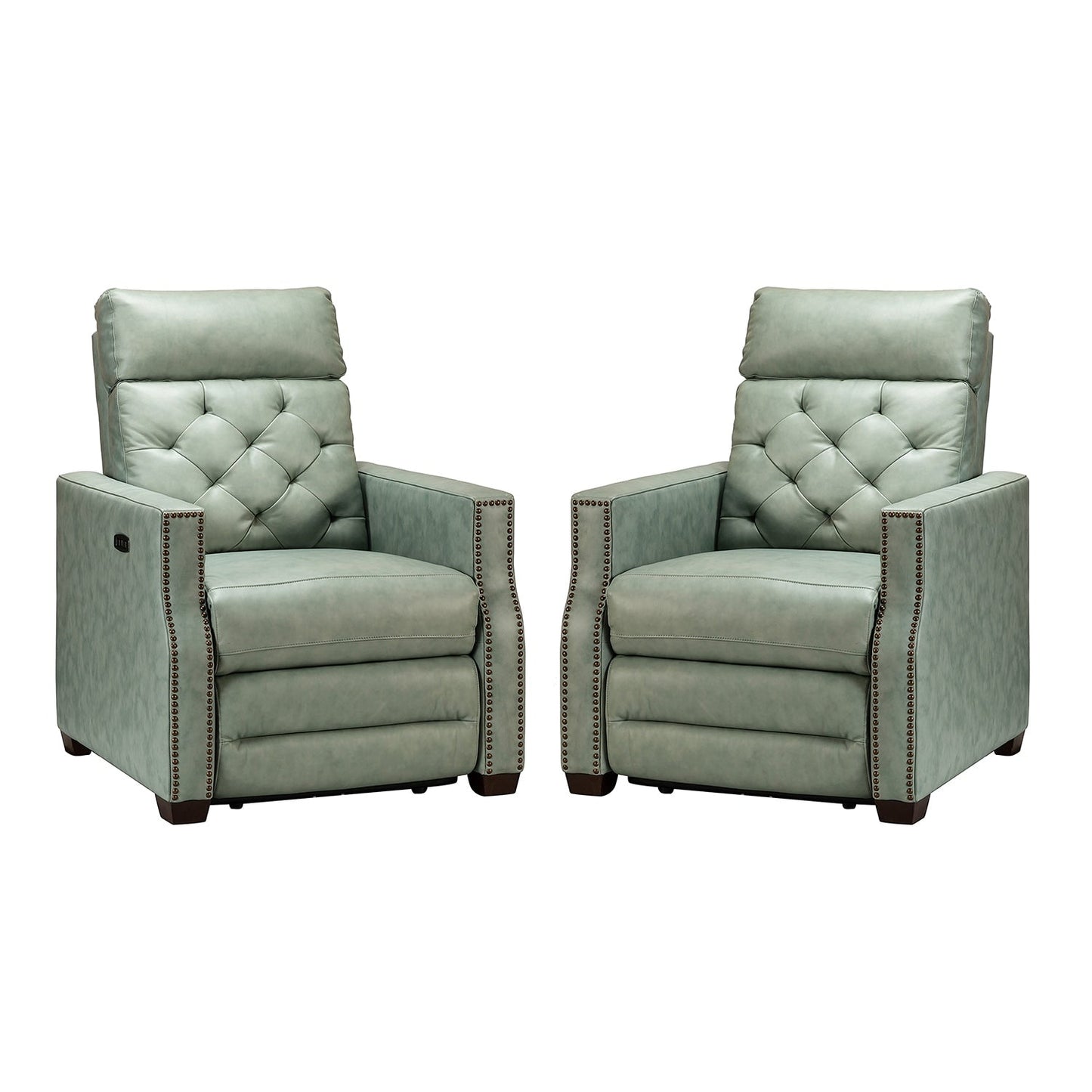 Alina 31.50Wide Genuine Leather Power Recliner with USB Port, Set of 2