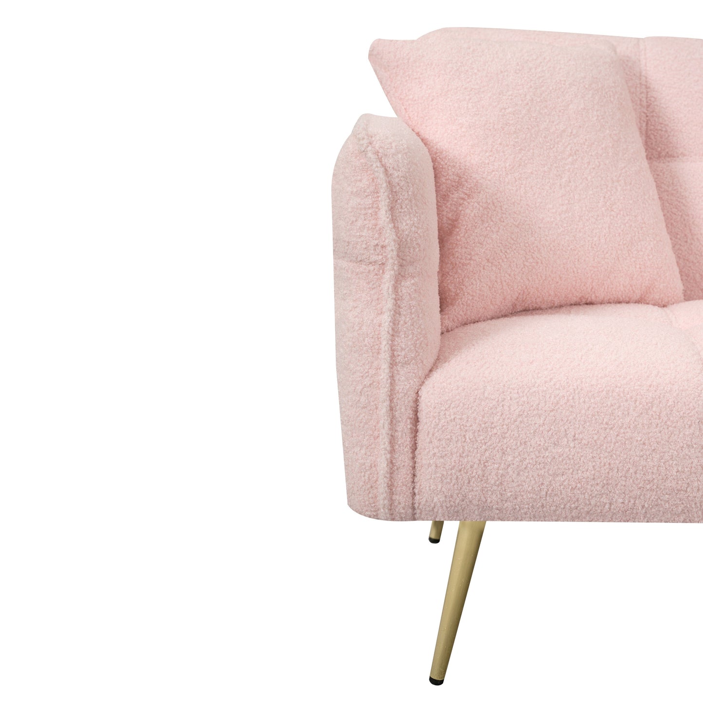 Pink Teddy Fleece Convertible Futon Sofa Bed
