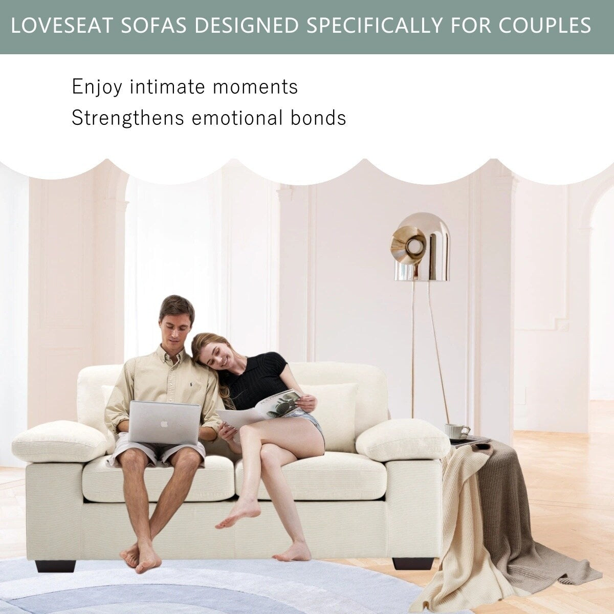 Plush Chenille Loveseat 73 - Includes Bonus 3 Pillows & Removable Back Cushion - Living Room 2-Seater Sofa