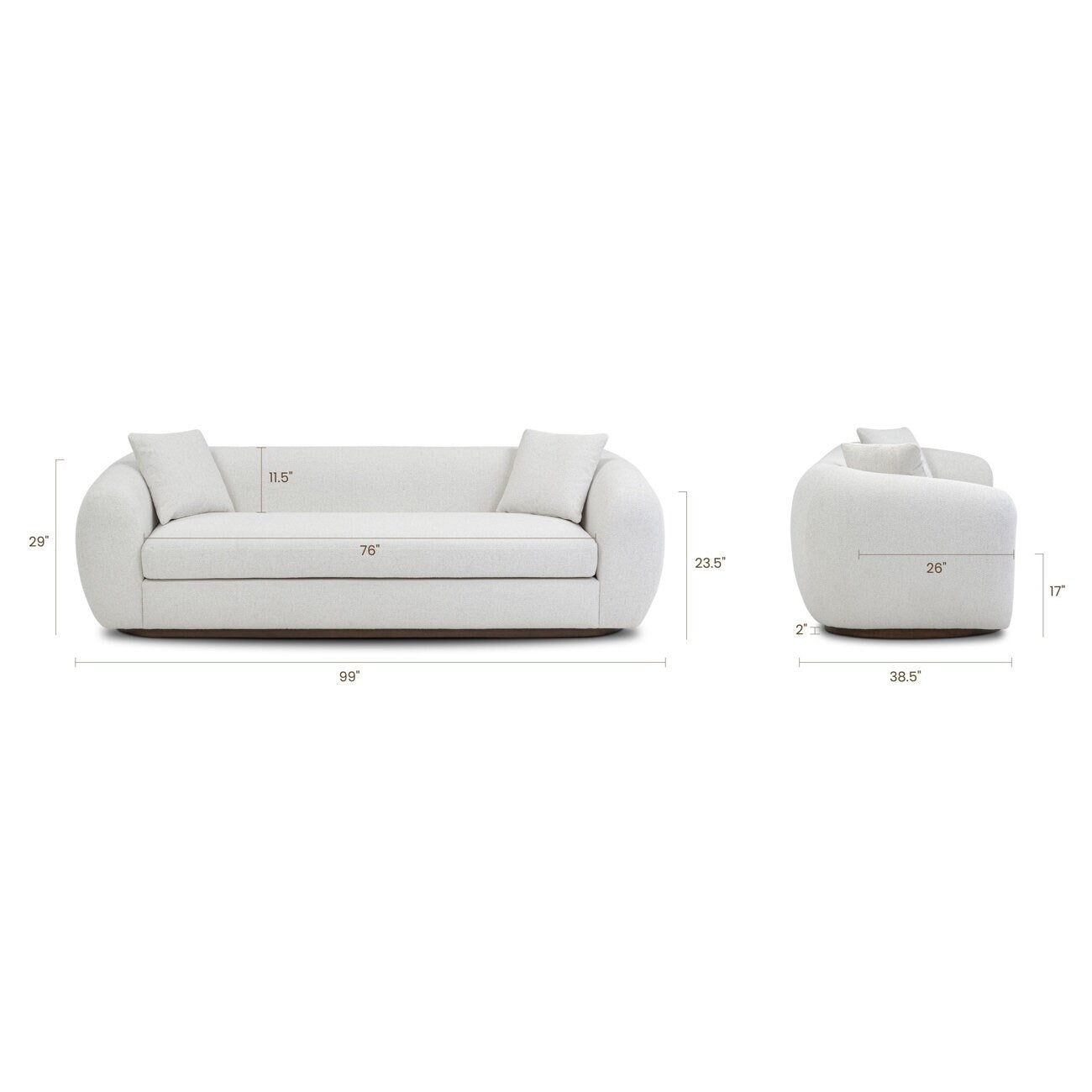 Poly & Bark Bourges 99 Performance Fabric Sofa