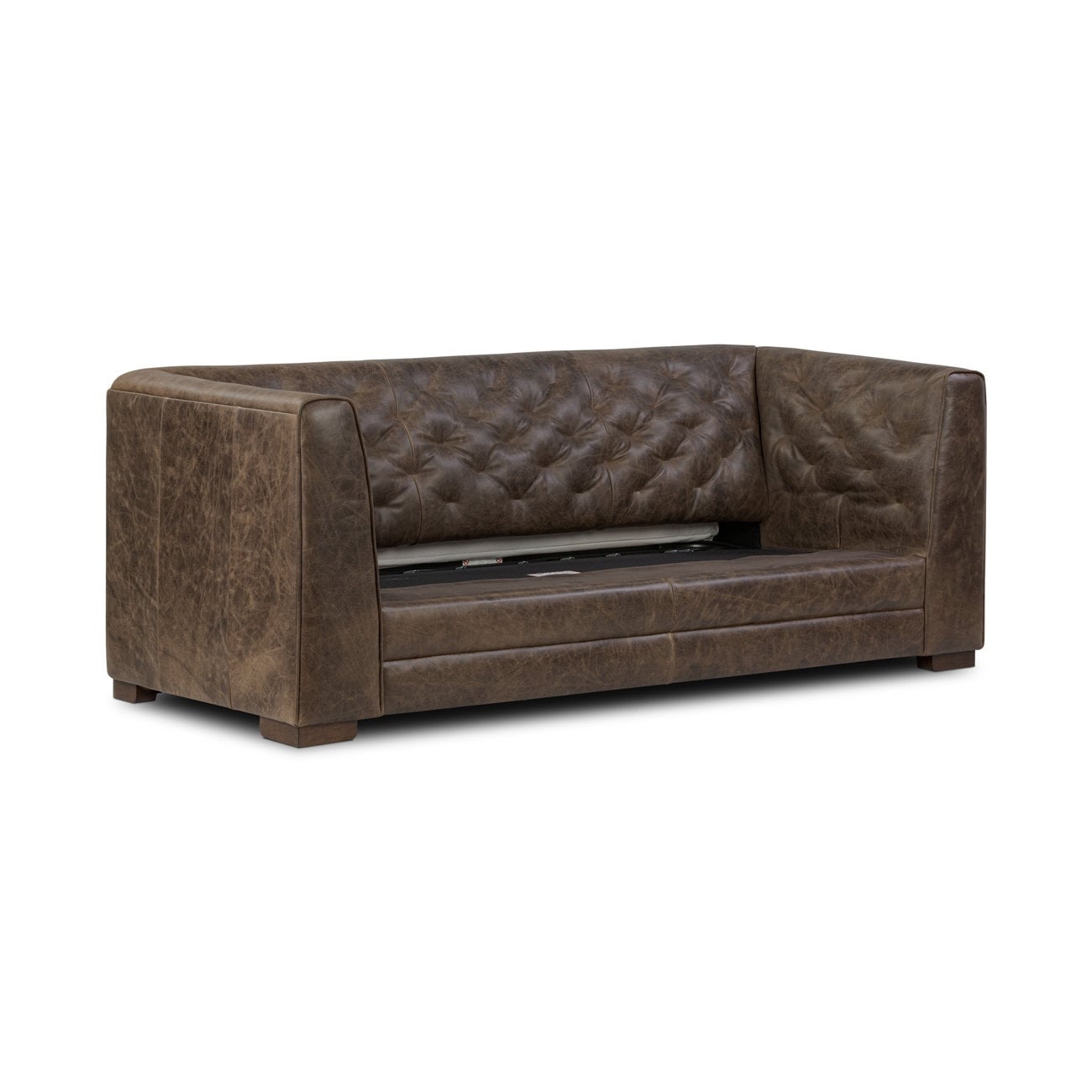 Poly & Bark Essex 86 Genuine Leather Pull-Out Convertible Sleeper Sofa
