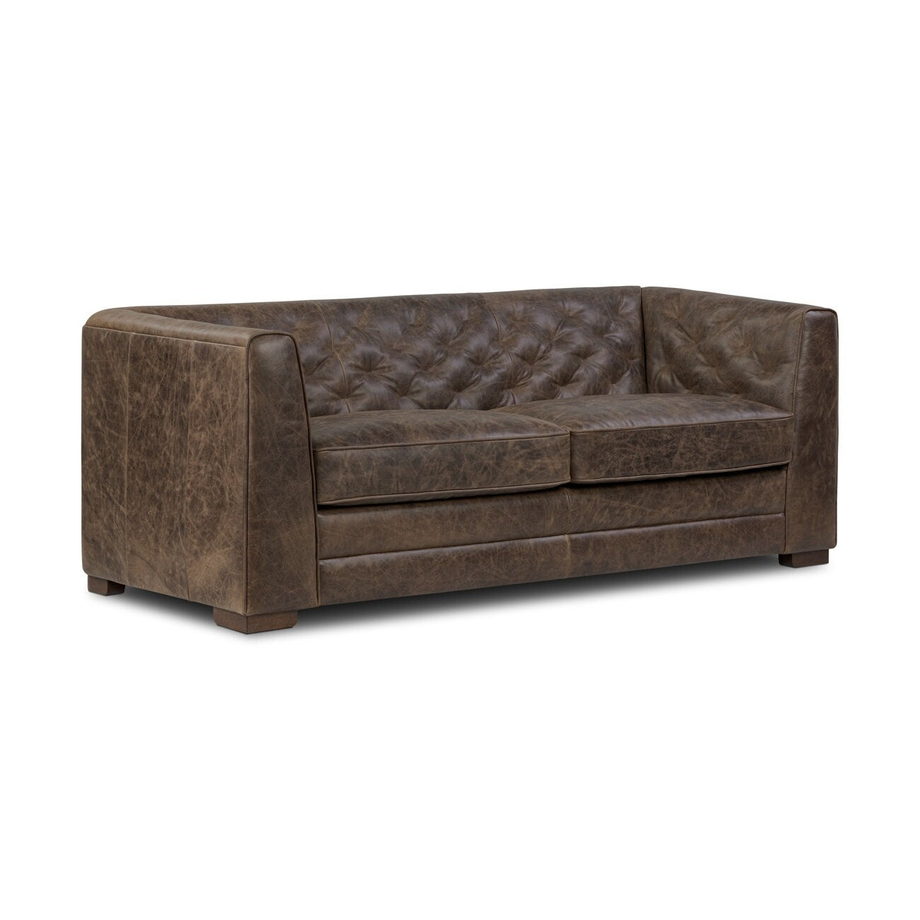 Poly & Bark Essex 86 Genuine Leather Pull-Out Convertible Sleeper Sofa