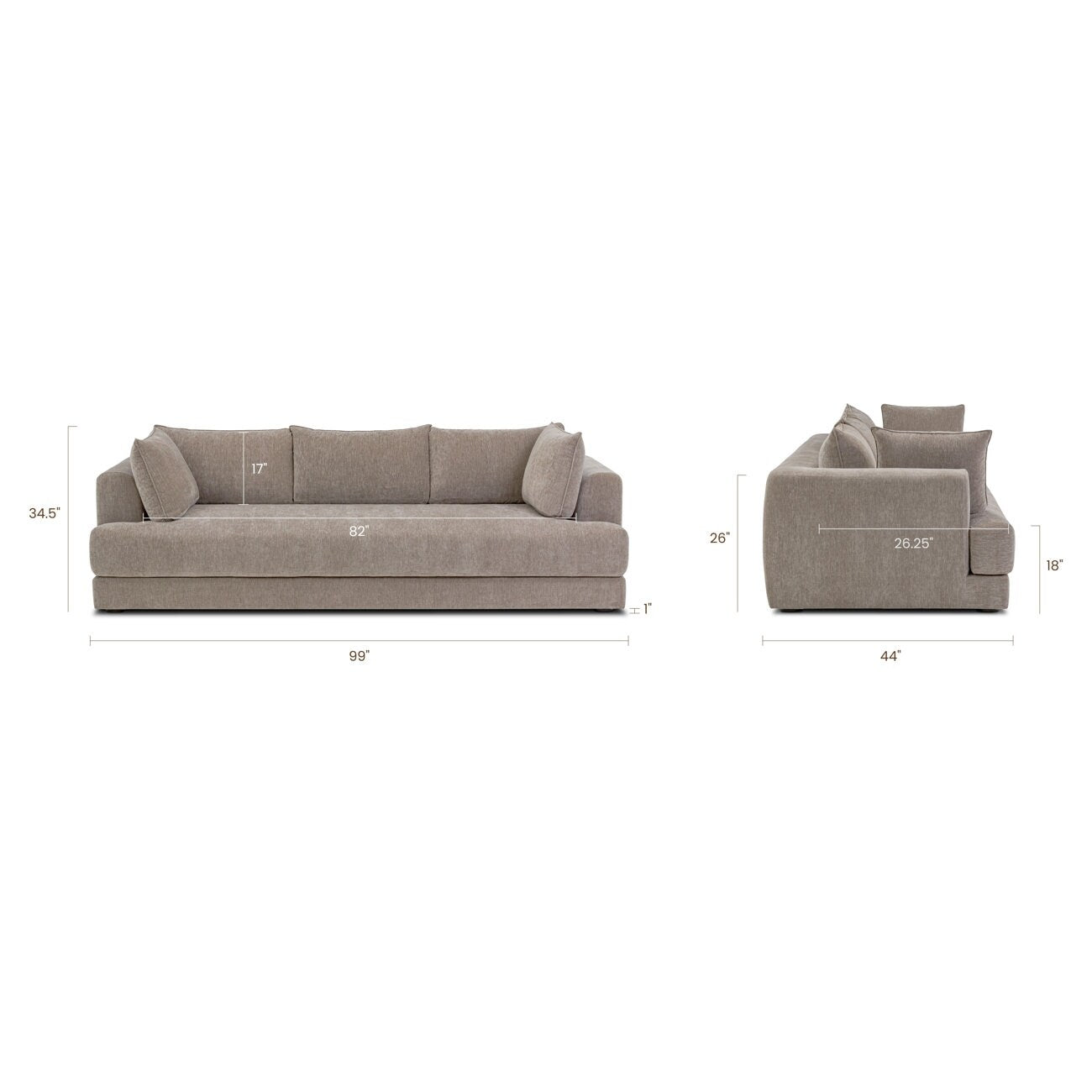 Poly & Bark Marcel 99 Performance Fabric Sofa
