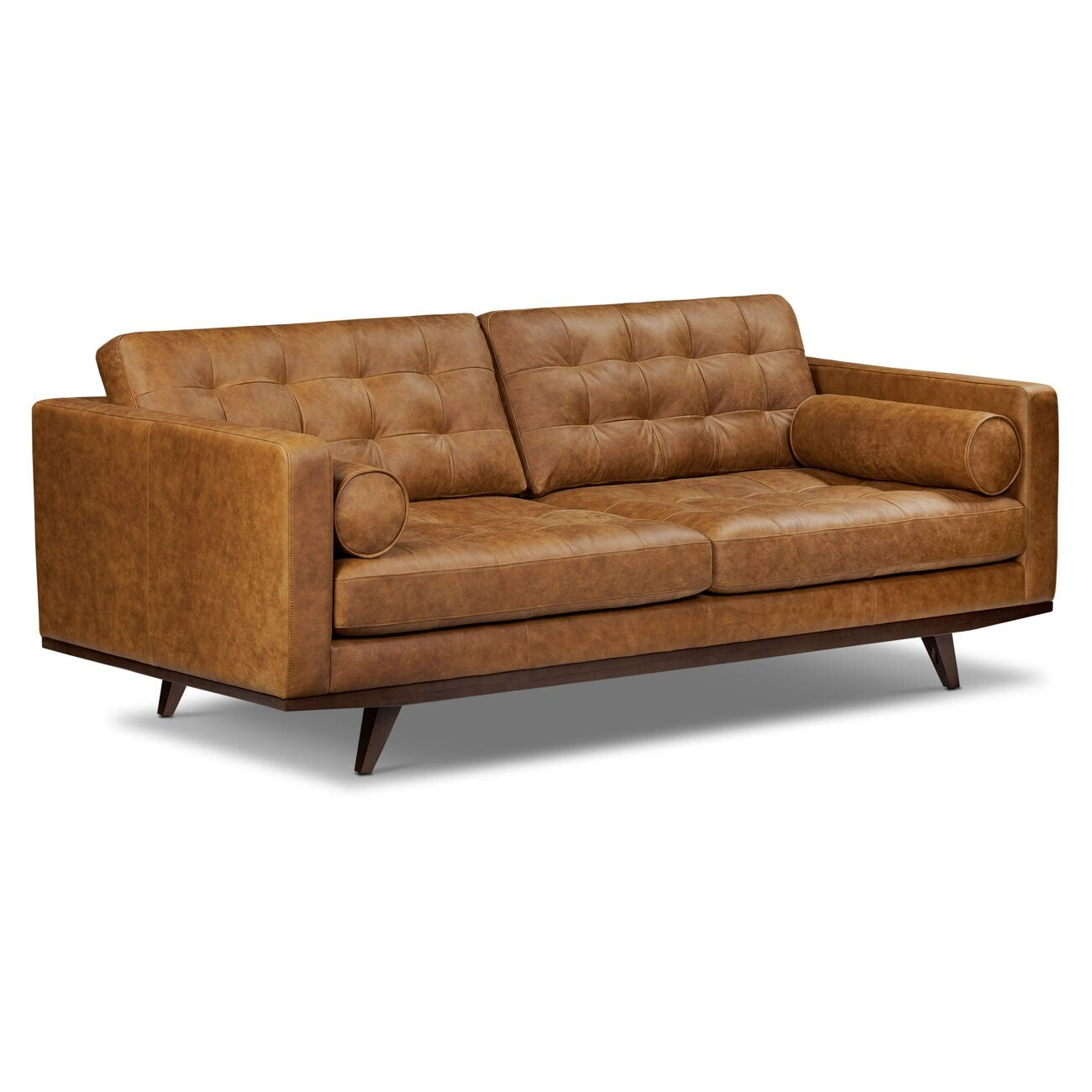 Poly & Bark York 89 Full-Grain Genuine Leather Sofa