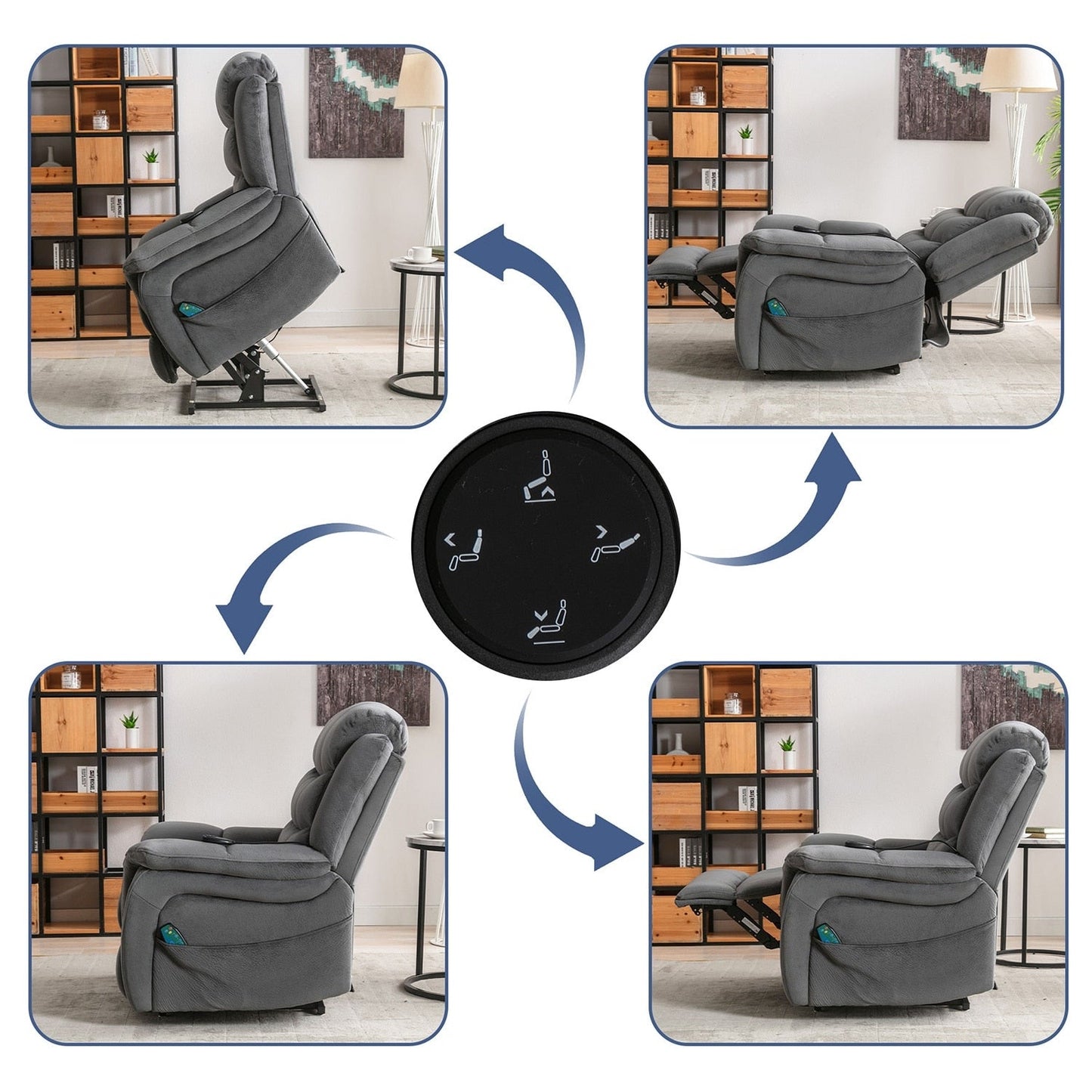 Lay flat recliner Power Lift Recliner Chair for Elderly with Massage and Heat