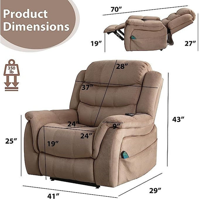 Lay flat recliner Power Lift Recliner Chair for Elderly with Massage and Heat