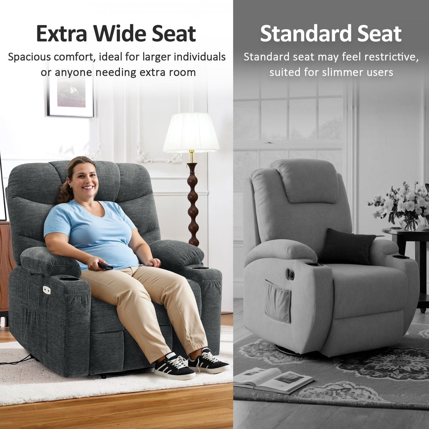 Power Lift Recliner Chair for Elderly, Fabric