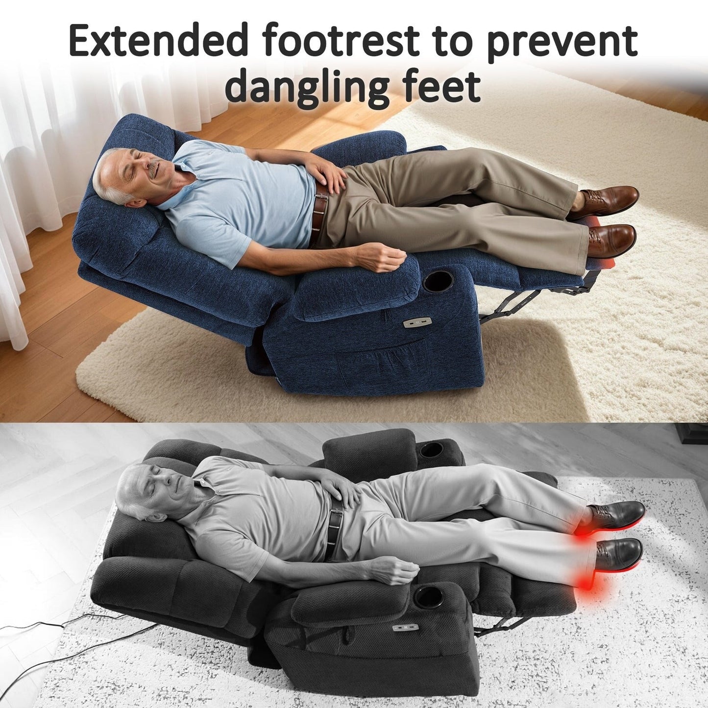 Power Lift Recliner Chair for Elderly, Fabric