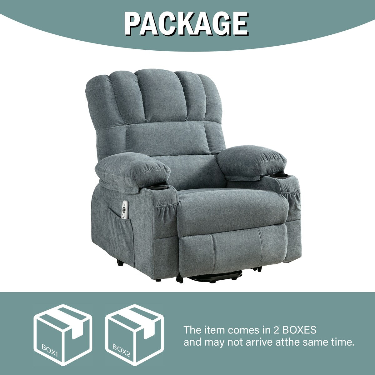 Power Lift Recliner Chair for Elderly, Heat Massage Recliners Chair