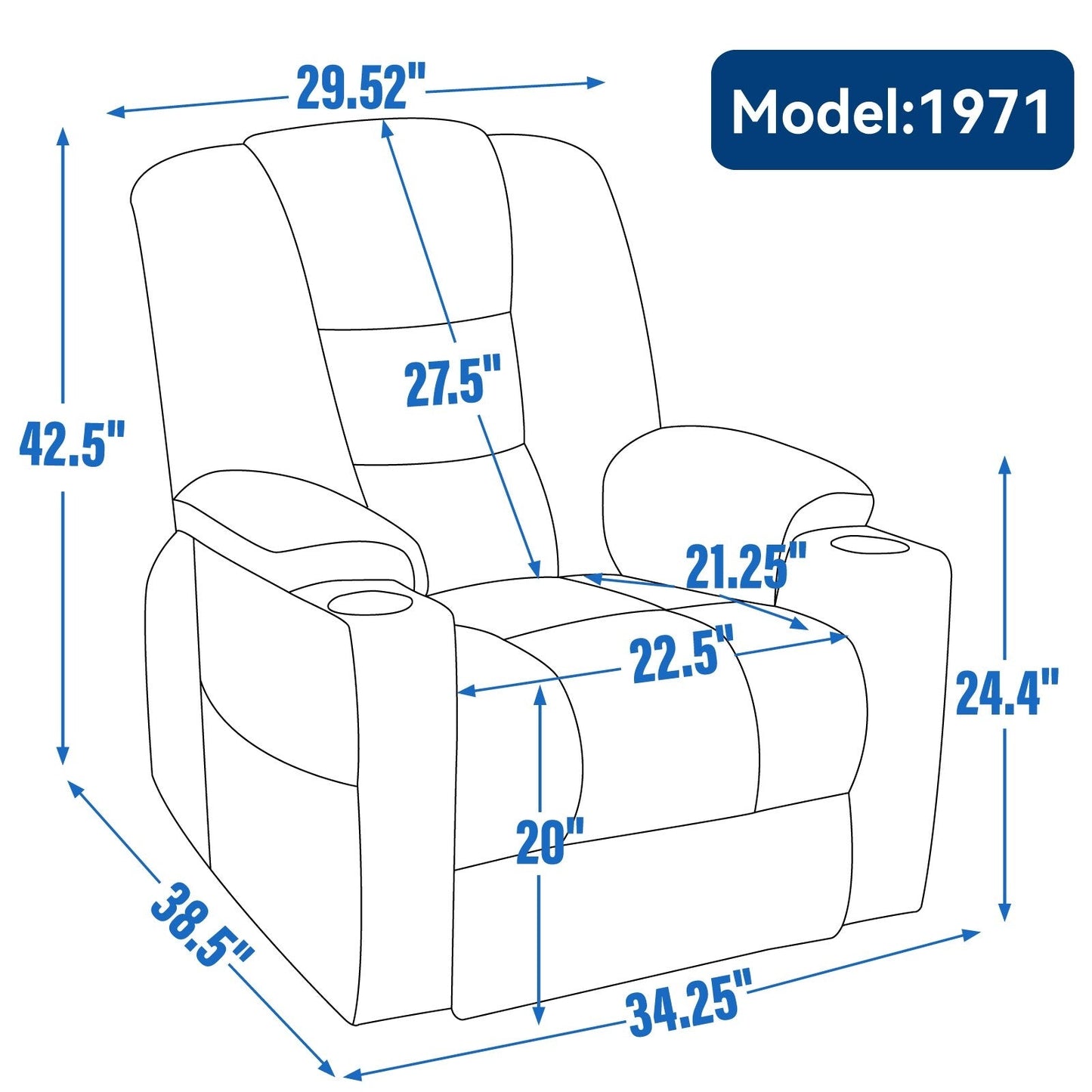 Power Lift Recliner Chair with Dual USB, Cup Holders & Chenille Fabric