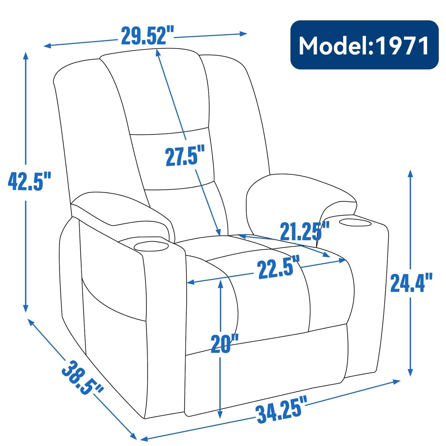 Power Lift Recliner Chair with Dual USB, Cup Holders & Chenille Fabric