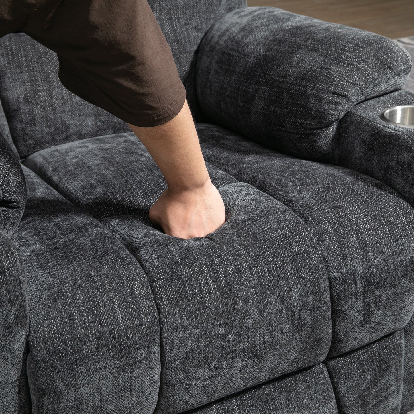Power Lift Recliner Chair with Dual USB, Cup Holders & Chenille Fabric