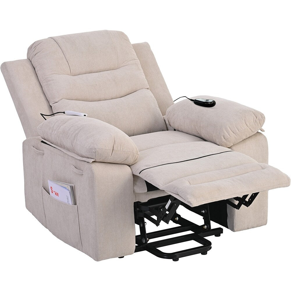 Power Lift Recliner Chair with Heat Massage and Storage Pocket