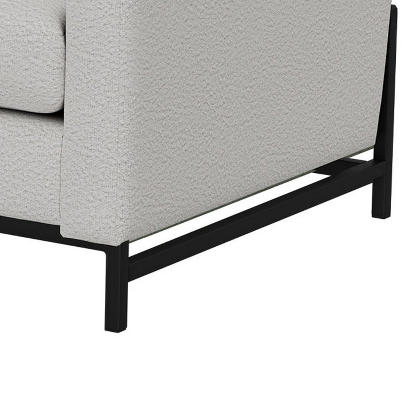 Raed Sofa, 2 Lumbar Pillows, 89 Inch, Solid Wood, Black, Ivory Polyester