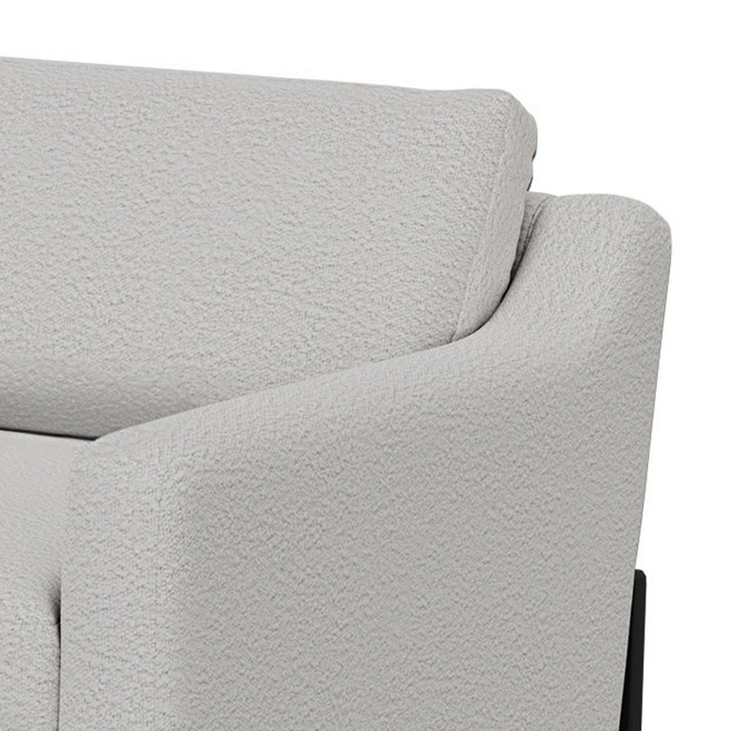 Raed Sofa, 2 Lumbar Pillows, 89 Inch, Solid Wood, Black, Ivory Polyester