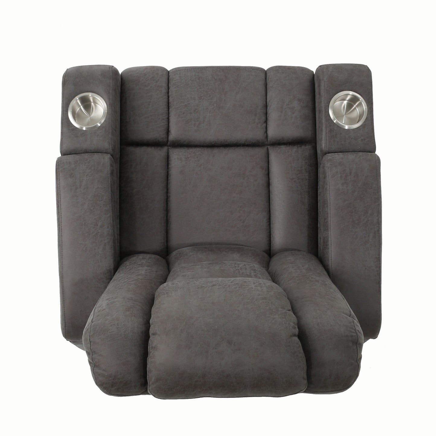 Roomfitters 33 Wide Power Standard Recliner Chair with Arm Storage and USB, Slate