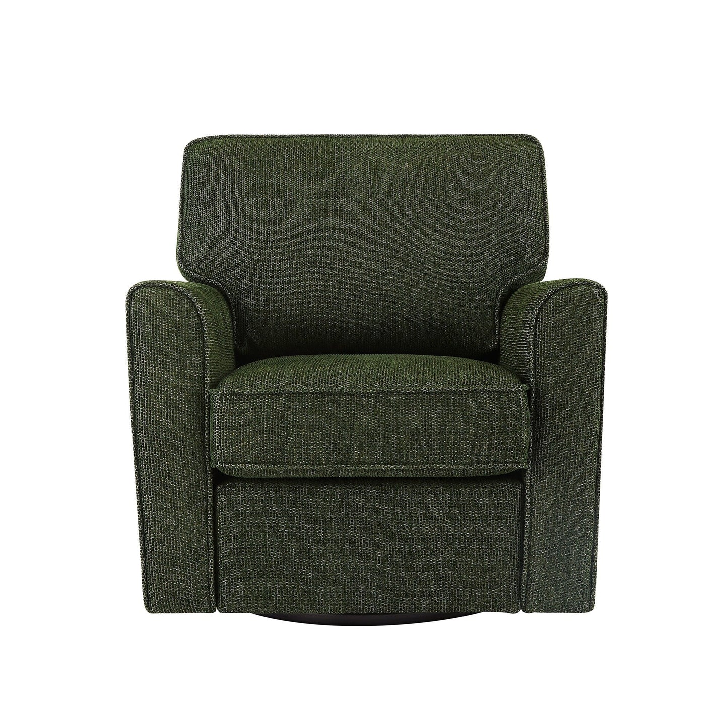 Roomfitters 360° Upholstered Swivel Barrel Armchair Accent Chair with Side Pockets for Living Room Bedroom Office Hotel