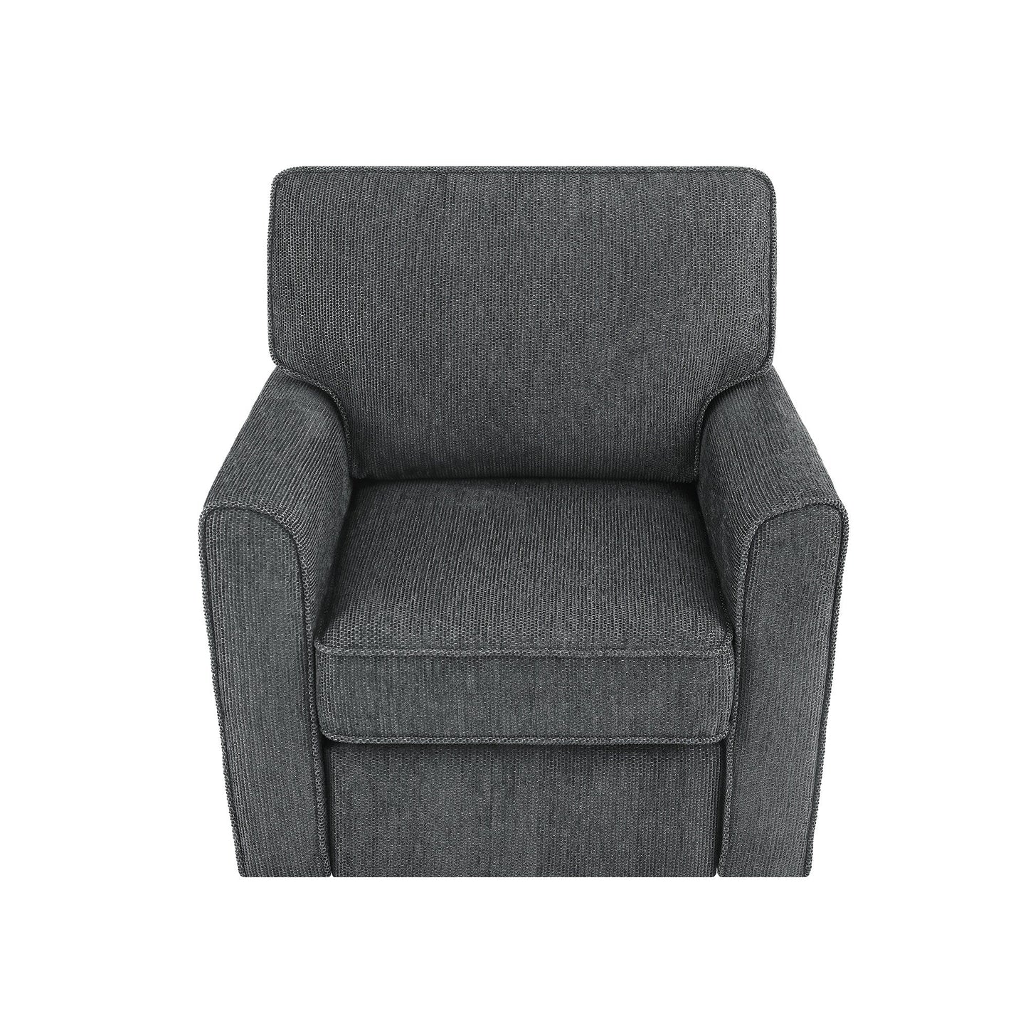 Roomfitters 360° Upholstered Swivel Barrel Armchair Accent Chair with Side Pockets for Living Room Bedroom Office Hotel