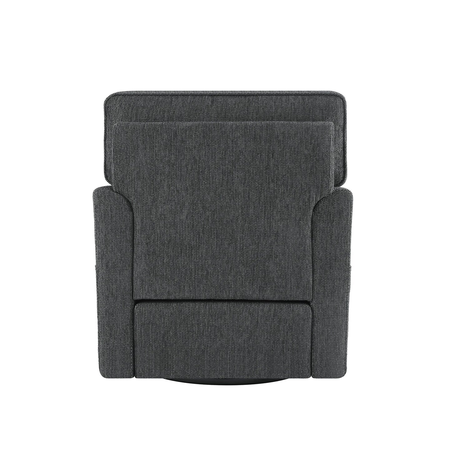 Roomfitters 360° Upholstered Swivel Barrel Armchair Accent Chair with Side Pockets for Living Room Bedroom Office Hotel
