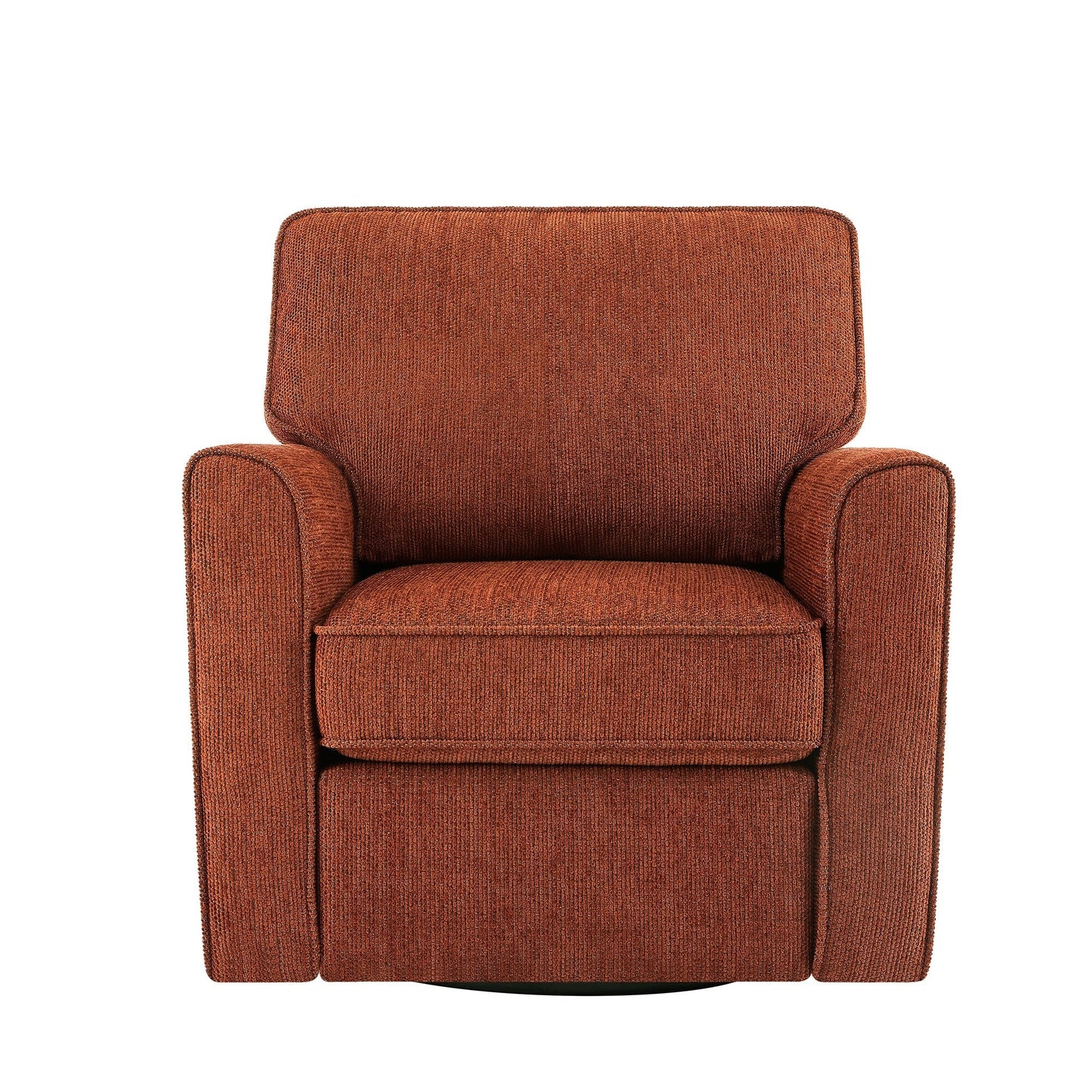 Roomfitters 360° Upholstered Swivel Barrel Armchair Accent Chair with Side Pockets for Living Room Bedroom Office Hotel