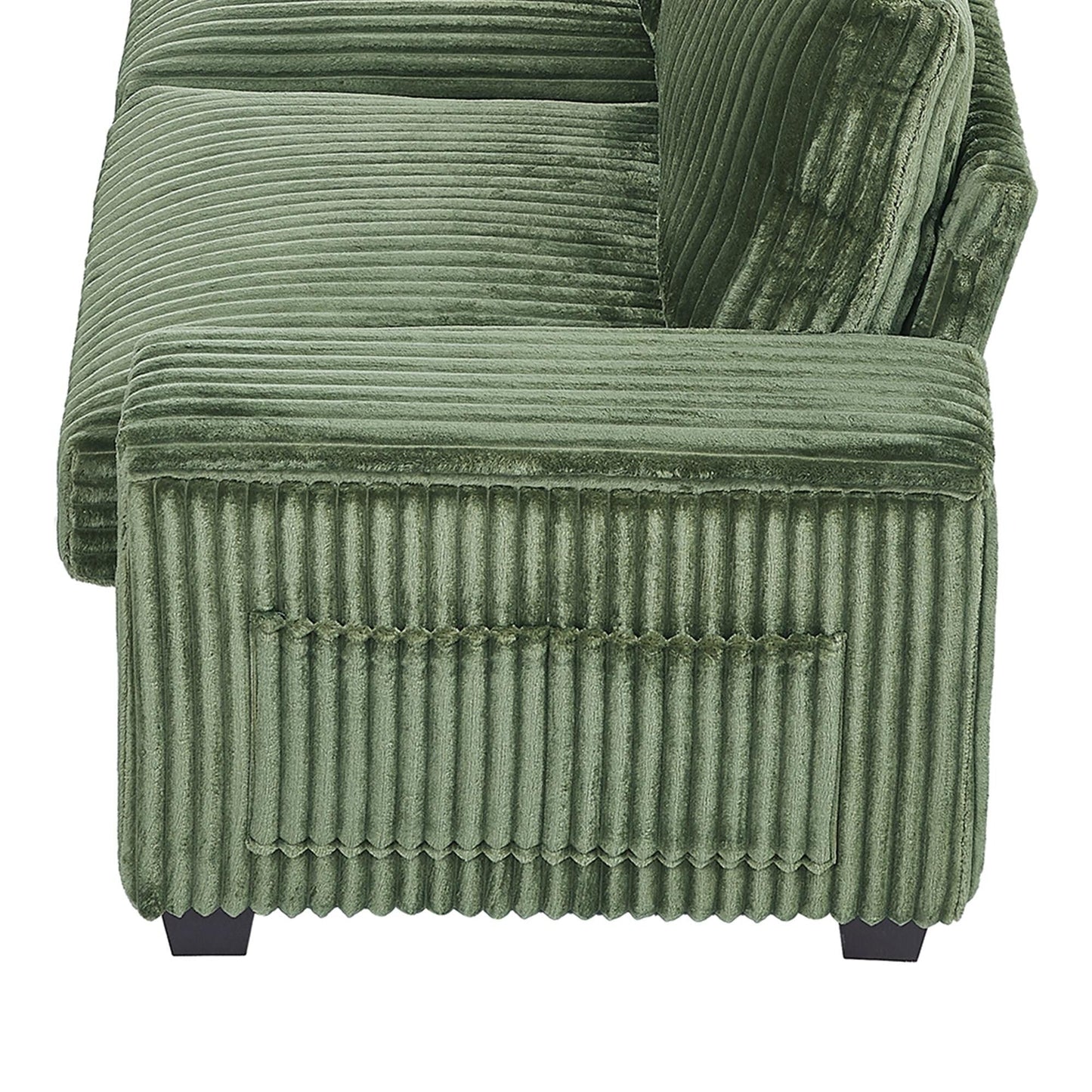 Roomfitters 4-Seater Corduroy Modern Sofa Couch with USB Ports Hidden Storage Arms & Flip-Top Cup Holders for Living Room