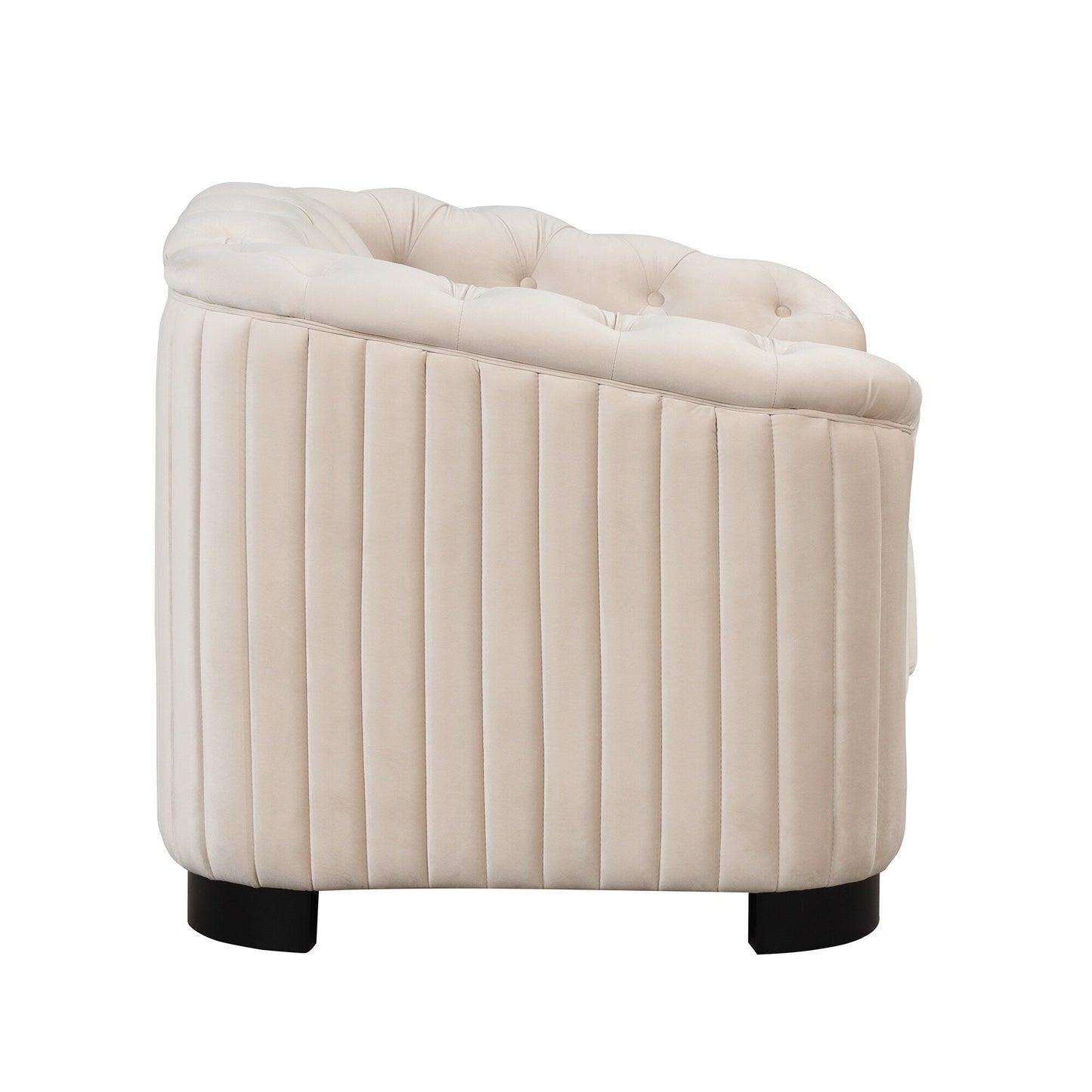 Roomfitters 41.5 Velvet Upholstered Accent Sofa Chair with Thick Removable Cushion Modern Single Couch